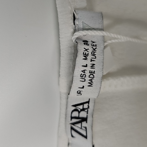 Zara Strapless White Bodycon Stretchy Midi Dress w Pleated Sweetheart Bustline - Picture 5 of 13